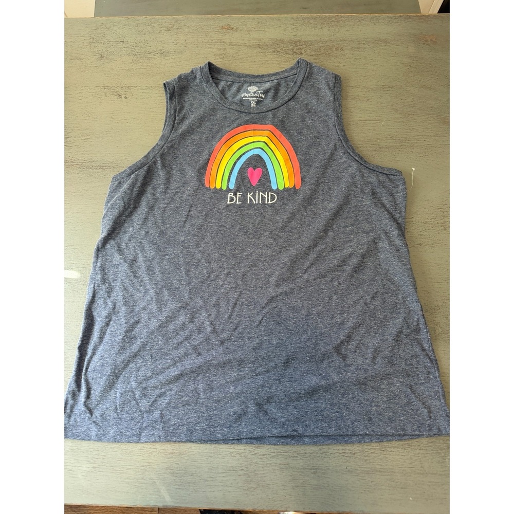 BE KIND blue POSITIVE TEES plus size tee shirt tank top   XXL 20